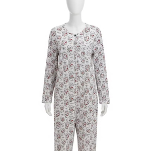 ชุดนอนผ้าถักสำหรับผู้หญิงผ้าคอตตอนโพลีเอสเตอร์เนื้อนุ่มระบายอากาศได้ดีแห้งเร็ว - Product Image 1