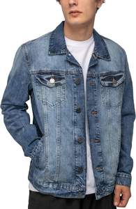 Chaqueta vaquera formal vintage unisex, prendas de vestir informales de invierno, abrigo abotonado de gran tamaño de algodón 100% hecho en Pakistán - Product Image 2