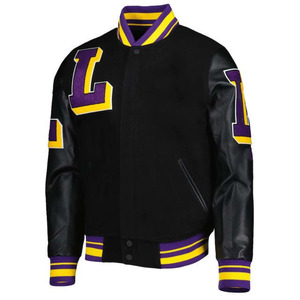 Trendy OEM Varsity Jacket for Men's Breathable Chenille Embroidery <b>Leather</b> Sleeves Custom American Team <b>Basketball</b> Varsity - Product Image 2