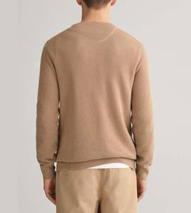 Suéter de algodón de color sólido para hombre, jersey de cuello redondo, ropa de invierno, informal, en blanco, manga larga, venta al por mayor, suéter transpirable más vendido - Product Image 3