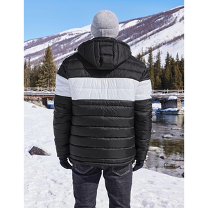 Manteau d'hiver isolé à fermeture éclair complète Veste matelassée coupe-vent chaude pour hommes Blouson bombardier d'extérieur - Product Image 5