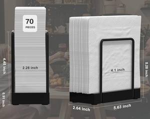 Porte-serviettes en métal noir mat au design moderne et élégant avec base solide pour la cuisine domestique ou le restaurant - Product Image 4