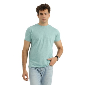 Alta calidad 180 Gsm Ligero 100% Algodón Verde claro Camiseta Venta al por mayor Pedidos al por mayor Tela suave y duradera Camiseta personalizada para hombres - Product Image 1