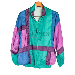 Haute qualité Nylon coupe-vent veste Unique imperméable imprimé solide à manches longues hiver bloc couleur teint tricoté tissu - Product Image 6