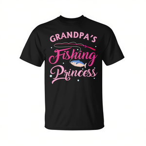 T-shirt personnalisable promotionnel « Grand-père's Best Fishing Bass Fisher Princess » - Product Image 2