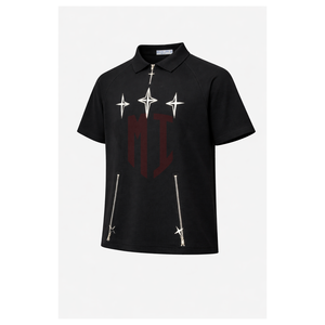 Polo de moda para hombre con media cremallera, bolsillo con cremallera negra, logotipo personalizado bordado, proveedor mayorista de fábrica - Product Image 3