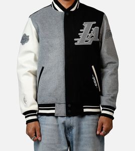 Veste universitaire personnalisée de haute qualité, broderie de lettres, tissu en laine, design blanc, noir et gris, qualité pure - Product Image 1