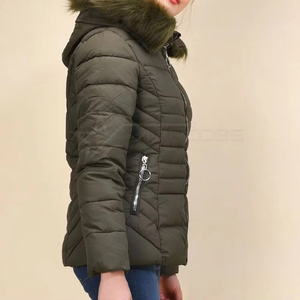 Chaqueta Deportiva Acolchada de Invierno 2025, Gruesa, Cálida, para Mujer, Manga Larga, Estilo Universitario, con Capucha, Tejido Vaquero, Cortavientos, con Calefacción - Product Image 2