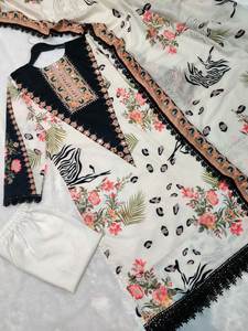 Style sud superbe couleur vive été confort genou longueur fantaisie Kurti & Pent avec imprimé Dupatta ensemble au prix de gros - Product Image 6