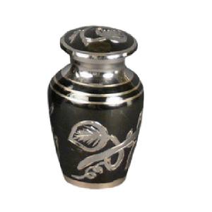 High Quality Brass Cremation <b>Keepsake</b> Urns With Gold Black Engraving And Teal Color Finished <b>For</b> Human <b>Ashes</b>-Funeral Supply - Product Image 6