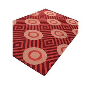 พรมขนสัตว์ทอมือสีแดงและสีส้มแบบคลาสสิก ลายเรขาคณิตและนามธรรม รูปทรงสี่เหลี่ยมผืนผ้า สำหรับห้องโถงหรือห้องพัก - รุ่น Adwl-13213 - Product Image 2