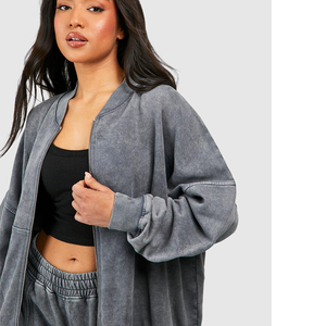 Conjunto de chándal cómodo con cremallera para mujer, chaqueta deportiva de dos piezas de cintura alta, pantalones elásticos para correr, Yoga al aire libre - Product Image 6