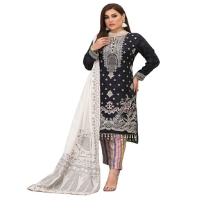 Top Branded Original Tawakkal Digital Print Pakistani Embroidered Viscose 3-Piece Salwar Kameez Suits for Girls - Product Image 1