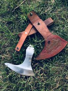Handmade Custom Industrial Grade Viking Bearded <b>Axe</b> Stainless Steel Damascus Carbon Steel with <b>Wood</b> Handle for Camping Cutting - Product Image 3