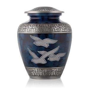 Urne de crémation adulte en métal de finitions de marbre violet avec urne commémorative de cendres humaines de souvenir - Product Image 5