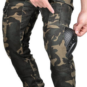 Jeans de motard slim fit camouflage personnalisés avec protections CE, ignifuges, % coton, panneau élastique, confort - Product Image 6