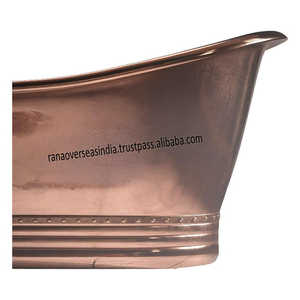 Baignoire créative et brillante en cuivre Baignoire de trempage de luxe pour les centres de relaxation et les intérieurs de maison Forme et taille personnalisées au meilleur prix - Product Image 3