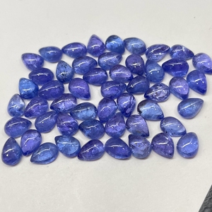 Cabujón de Tanzanita Natural al por Mayor, 6x4 mm, Forma de Pera Azul, Tamaño Calibrado con Tratamiento Térmico para Joyería - Product Image 4