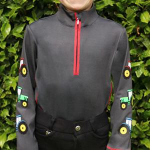 Vente en gros du fabricant de vêtements de compression à demi-fermeture éclair pour enfants couche de base à manches longues avec tissu extensible respirant pour l'équitation - Product Image 3