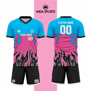 Camisetas de Fútbol Personalizadas con Transferencia Térmica, 100% Poliéster, Secado Rápido, Ligeras, Transpirables, Cuello en V, Manga Corta - Product Image 3