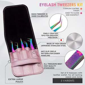 มืออาชีพสแตนเลสกุหลาบทองขนตาสับชุดสําหรับต่อขนตารายการขายส่งฉลากส่วนตัว - Product Image 3