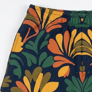 Shorts Bermuda pour femmes en coton lourd personnalisé, style streetwear floral, coupe régulière, taille haute, cordon de serrage, écologique, vintage, mi-longueur - Product Image 3