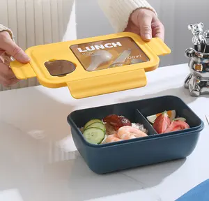 BPA-freie kundenspezifische Kinder-Bento-Schachtel bunte Kinder-Lunchbox Mikrowellen-Sicher-Lunchbox mit Besteck