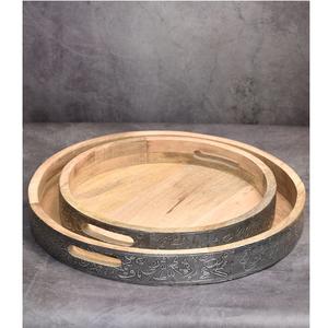 Style arabe en bois et métal chocolat et Dessert plateau de service bol 100% sans danger pour les aliments nouveau Design pour Diwali Occasions prix de gros - Product Image 1