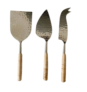 New Design Metal Handle Gold Plated Metal Cheese Serving <b>Knife</b> <b>Set</b> Short End Stainless Steel Cheese Tools - Product Image 2