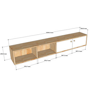 ตู้วางทีวีติดผนังสไตล์โมเดิร์นมินิมอลร่วมสมัย ขนาด 160x25x25 ซม. ทำจากไม้ธรรมชาติ - Product Image 5