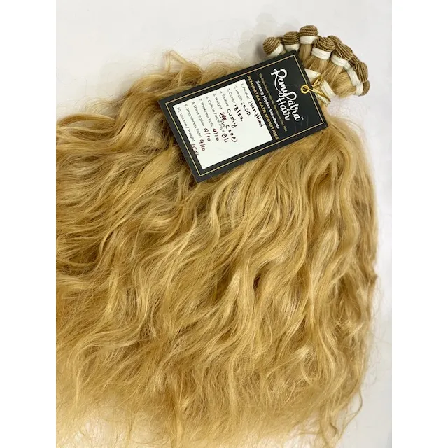 Golden Hair Wig and Blonde Weft Hair Extension 100% raw Human hair in good price from manufacturer
