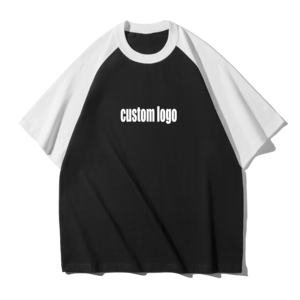 Camiseta de Algodón 100% de Alta Calidad con Diseño Nuevo 2026, Manga Raglán, Dos Tonos, Estilo Holgado Personalizado con Hombros Caídos para Hombre - Product Image 1