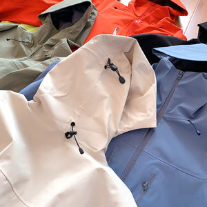 Exterior 10000mm cáscara dura 3L lluvia capucha Unisex de talla grande a prueba de viento chaqueta impermeable cremallera alto rendimiento transpirable verano - Product Image 5