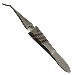 Pinzas para clavículas esclerales Ambler Surgical 2557E con ejes curvos, kit quirúrgico de acero inoxidable Clase I, herramienta para cirugía ocular y ORL, CE - Product Image 1