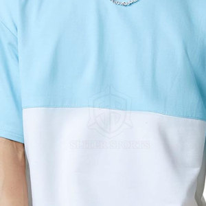 Venta al por mayor 100% algodón de los hombres de gran tamaño de la caída del hombro camiseta con cuello redondo de impresión personalizada hecha con fibra de bambú - Product Image 5