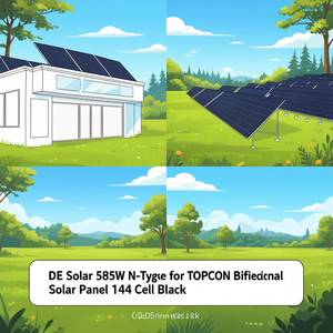 แผงโซลาร์เซลล์ DE Solar 585W แบบ N-Type สำหรับ TOPCon แบบสองหน้า 144 เซลล์ สีดำ - Product Image 3
