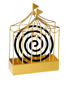 Gold Finished Animal Cage Design Incense Burner for Household Usage Fireproof Burner Metal Frame <b>Mosquito</b> <b>Coil</b> Stand - Product Image 4