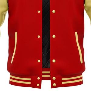 Leather Sleeve Men's Embroidered Breathable College Baseball Jacket For Men zipper CollegeBaseballjacket for men - Product Image 2