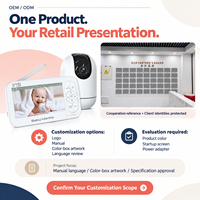 Moniteur Bébé Tuya 5 Pouces 720P Multilingue avec Emballage de Détail, Projet OEM avec Manuel Personnalisé pour Marques à Marque Blanche
