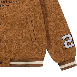 Manufacturer's Wholesale Men's Personalized High Street Vintage Style Varsity Jacket Hot Selling <b>Sherpa</b> Dyed Winter Season - Product Image 4