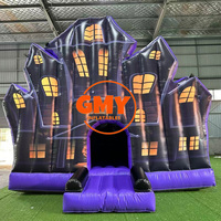 Maison de grotte gonflable personnalisée du Père Noël pour la location commerciale, tente de fête de Noël pour enfants