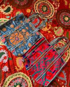 Nouveau sac seau en toile de coton brodé à la main, style bohème vintage Suzani, avec deux poignées, pour femme, idéal pour le shopping et l'usage quotidien - Product Image 3