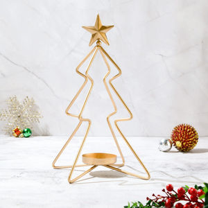 Fabuloso diseño pequeño árbol de Navidad soporte de vela de Metal dorado portavelas para uso de decoración festiva - Product Image 2