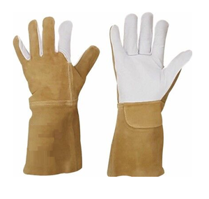 Gants de soudage TIG, Premium A + Grain & Split Leather ParaActiv Liner Protection contre les coupures Caiman Blanc/Or Grain de chèvre - Product Image 3