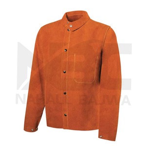 Chaqueta de soldadura de cuero de seguridad, cubierta protectora hecha de cuero Partido de vaca de primera calidad - Product Image 5