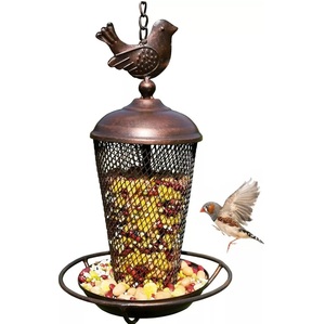 Comedero para pájaros de diseño cuadrado de inspiración antigua, moderno y ecológico, suministro de agua de hierro para loros, tarifa al por mayor para oasis de patio trasero - Product Image 4
