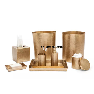 Ensemble d'accessoires de salle de bain de luxe modernes en métal avec fleurs, 5 pièces, style unique, pour la décoration de la maison et de l'hôtel - Product Image 3