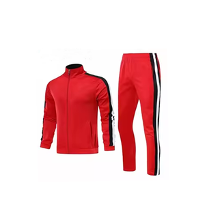 Nouvelle mode pour hommes ensemble deux pièces à motif solide entraînement décontracté polyester imperméable Trinda survêtements grande taille pour le printemps - Product Image 5