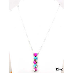 Collar con Colgante de Bola de Plata de Ley y Algodón Dulce Inspirado en el Suroeste - Product Image 1