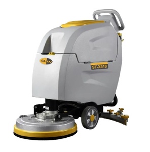 Autolaveuse industrielle professionnelle robuste à conducteur marchant, machine de nettoyage de sol électrique pour entrepôt avec deux brosses - Product Image 5